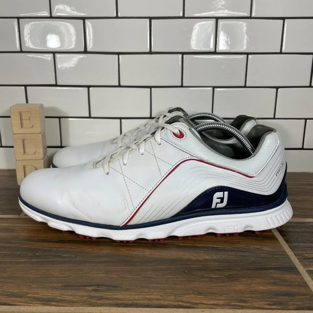 FootJoy Pro SL Mens Size 11 Golf Shoes White Leather Spikeless Athletic Sneaker